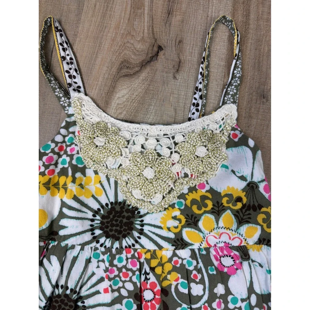Zoey Girls Floral Patchwork Maxi Dress Size 10‎ Crochet Lace Tiered Boho Summer